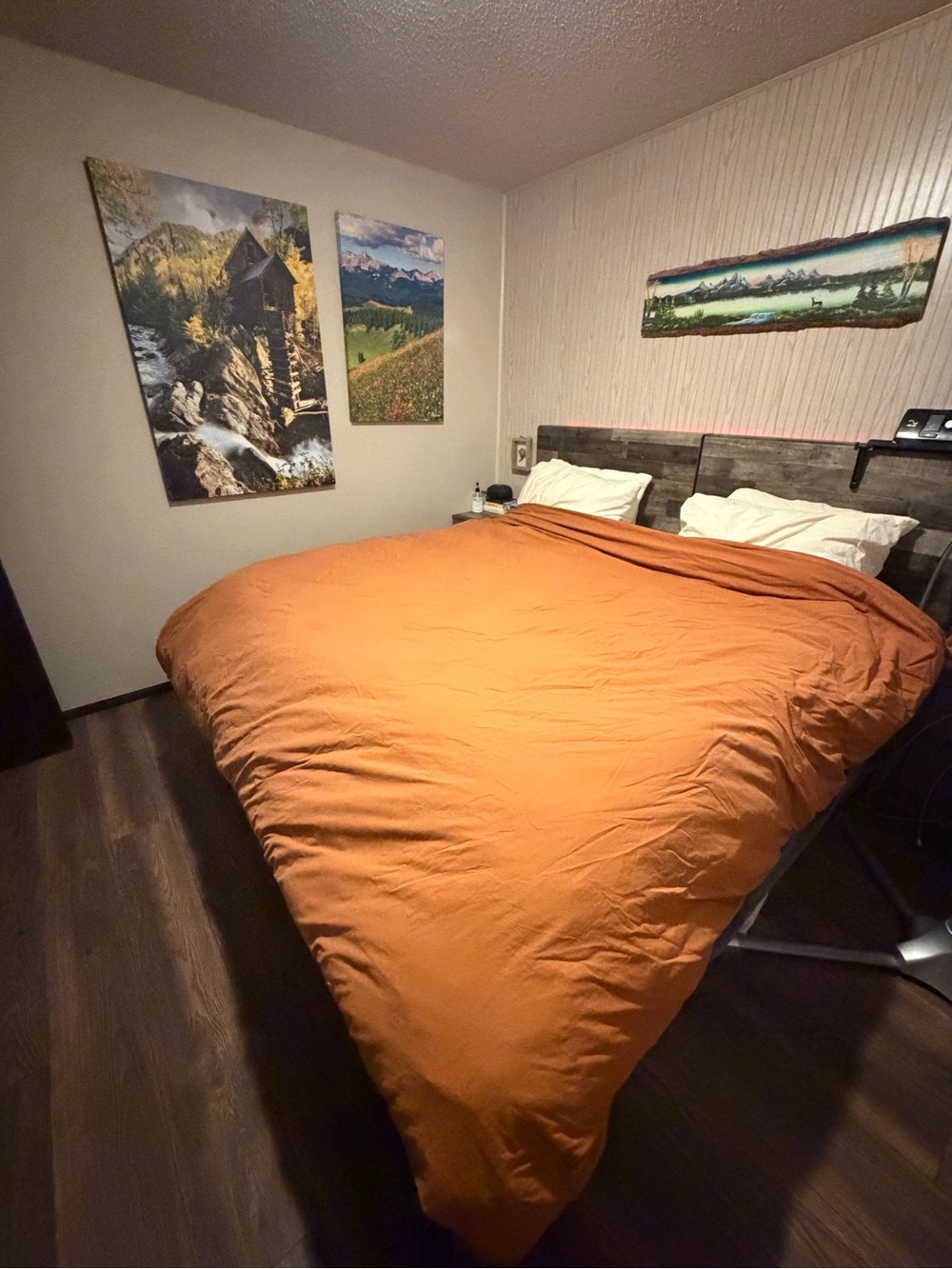 Premium Washed Cotton Duvet Cover in Rust - Unbranded